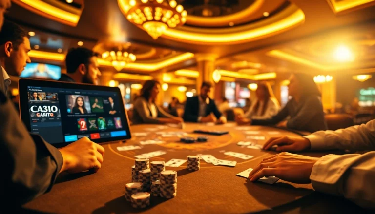 Players enjoying a live Blackjack game at a luxurious casino from https://333bett.com.br