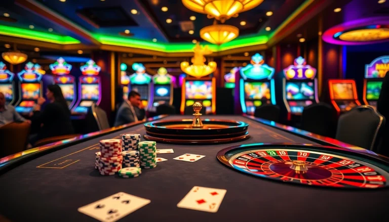 Experience the thrill of TOPVIP casino gaming with vibrant tables and elegant atmosphere.