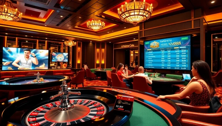 Experience the excitement of Nhà Cái MM88 with vibrant casino tables and high-stakes games.