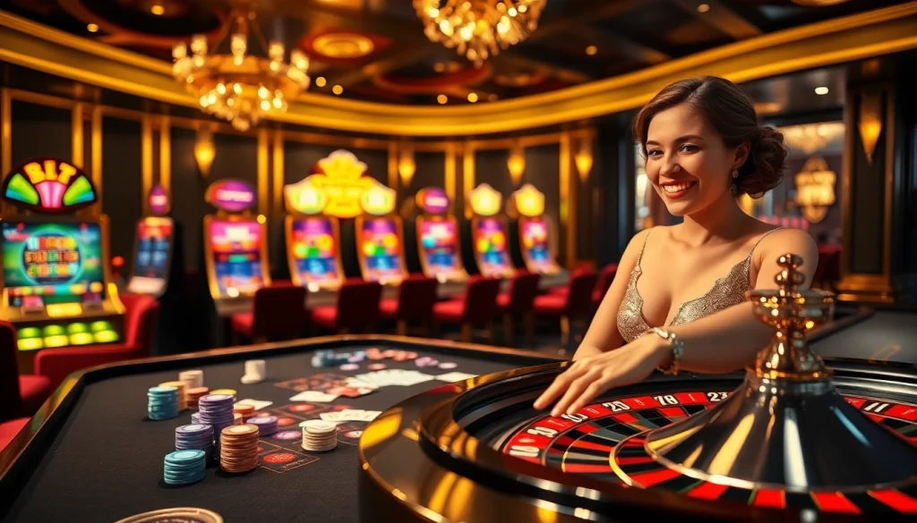 Petaruh memasang taruhan di meja kasino mewah yang mewakili Dewanaga89.