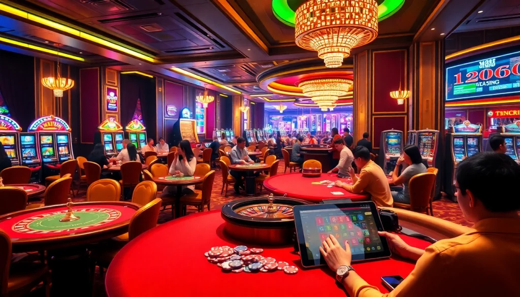 Experience the excitement at MM 88's vibrant casino tables filled with players.