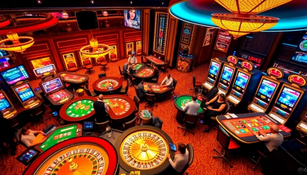 Engaging Do666 casino players at high-stakes tables, showcasing excitement and luxury.
