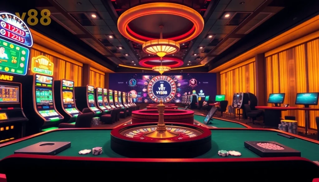 Experience the thrill of vn88 with engaging online slots and casino tables in a vibrant setting.