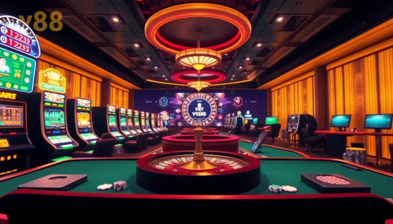 Experience the thrill of vn88 with engaging online slots and casino tables in a vibrant setting.
