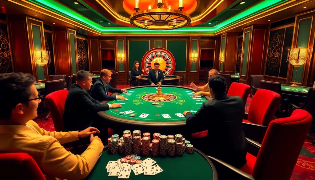 Kuwin casino immerses players in strategic poker gameplay at a luxurious table.