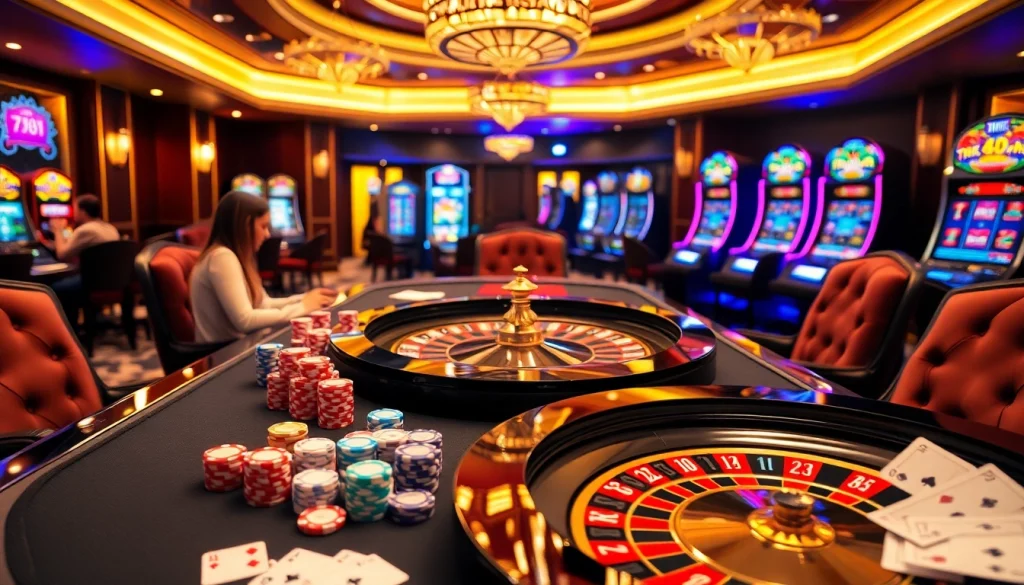 Engaging gamblers at a luxurious table while exploring trang chu 789win casino experiences.