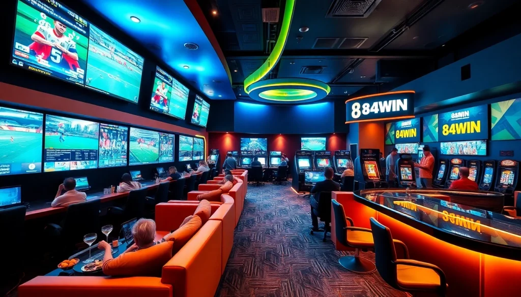 Dynamic gaming environment at 84WIN featuring sports betting and casino games.