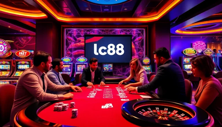 Experience thrilling poker action at https://lc88.art/ with vibrant casino visuals and engaging gaming elements.