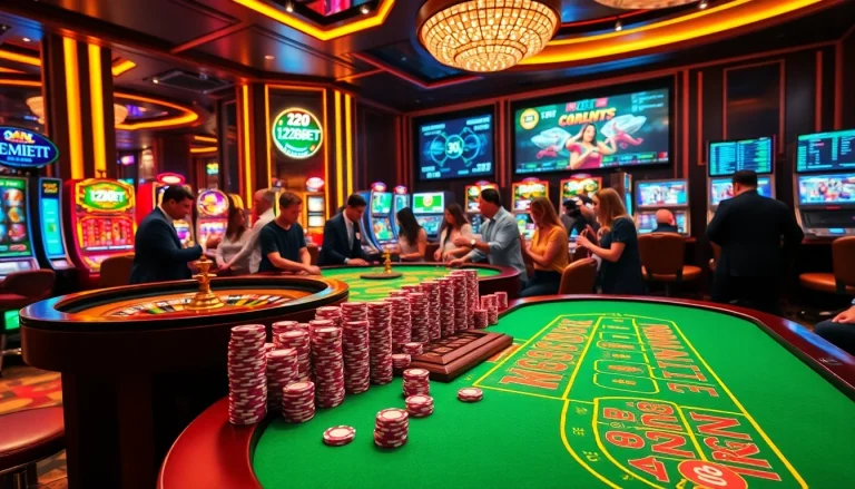 Players enjoying a high-stakes game at 120bet's vibrant casino scene.