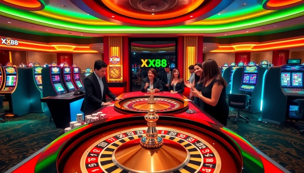 Players enjoying vibrant casino games at the XX88 gaming table.