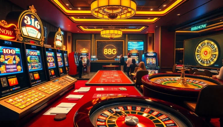 Experience thrilling gameplay at 888NOW with vibrant slot machines and elegant poker tables.