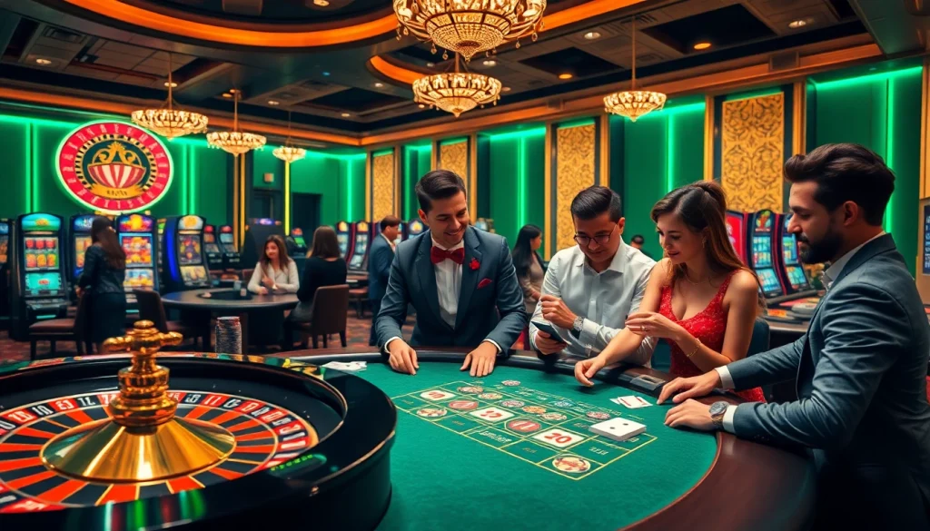 Experience the thrilling atmosphere of trang chu 32win with players engaged in dynamic casino action.