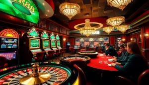 Players enjoying a thrilling TR88 gaming experience at a luxurious casino table.