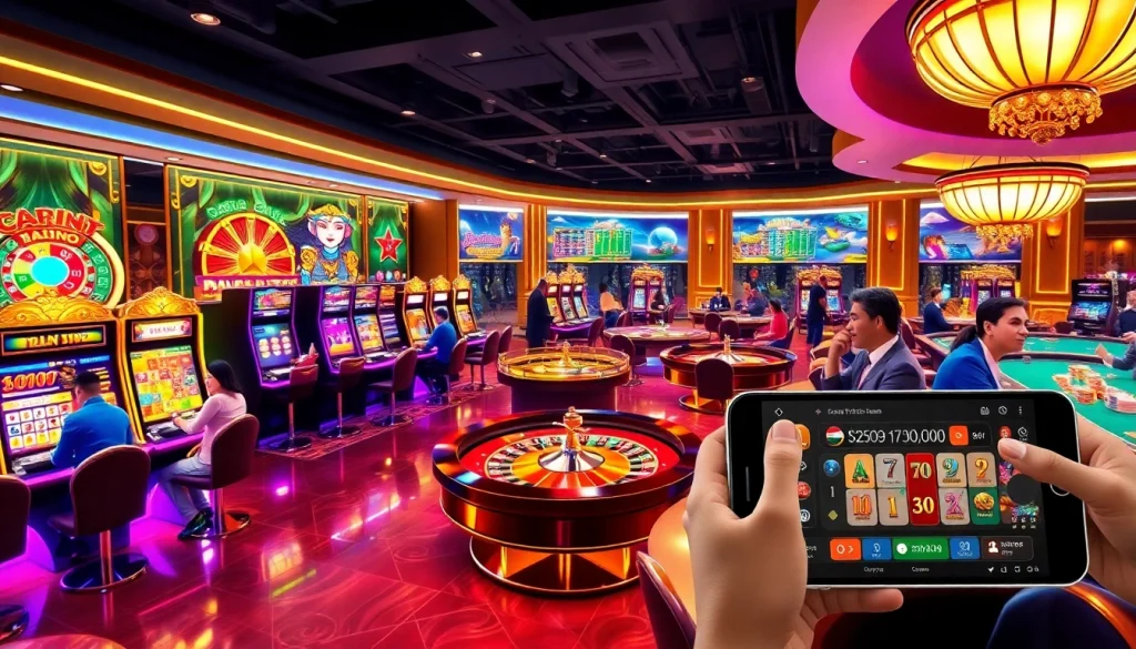 Experience the thrill of tải game xn88 with vibrant online casino visuals showcasing lively tables and exciting gaming action.