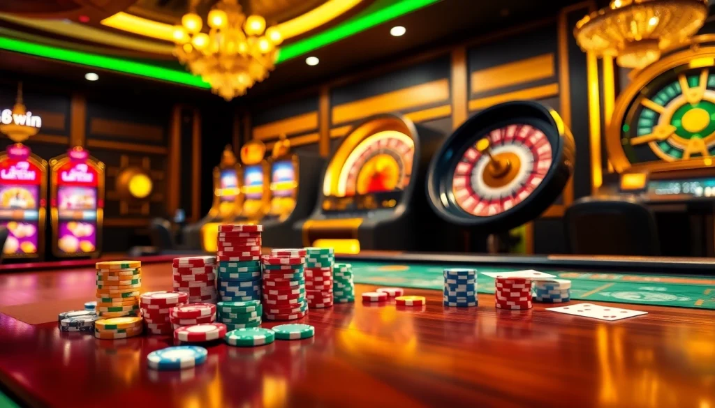 Players engage in an exciting poker game while enjoying the luxury of 58win casino.