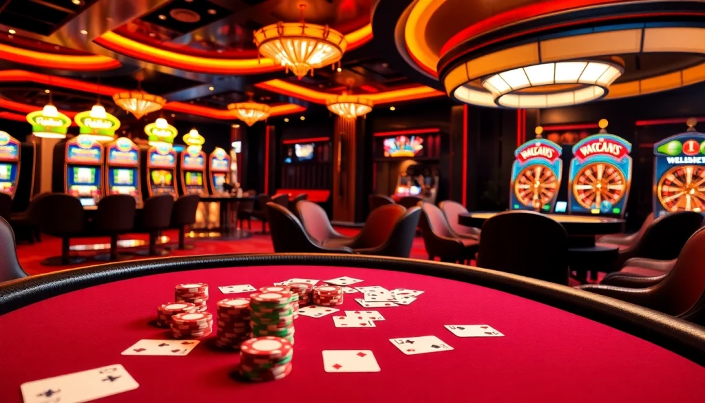 Exciting poker scene at mk8 casino with vibrant chips and cards in play.