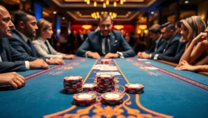 에볼루션 바카라 테이블에서 카드 게임을 즐기는 플레이어들의 긴장감 있는 모습