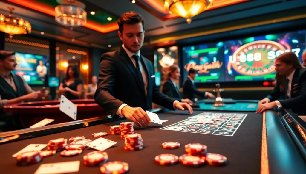Experience the thrill of u888 with a vibrant casino scene featuring live dealers and immersive gameplay.