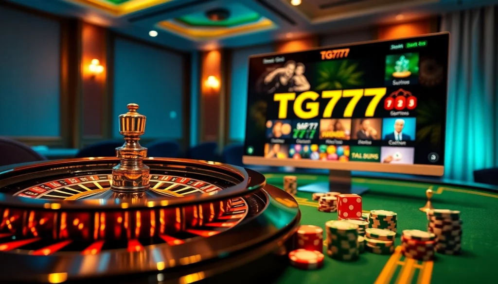 Players enjoying the exciting TG777 online casino experience with dynamic games and vibrant visuals.