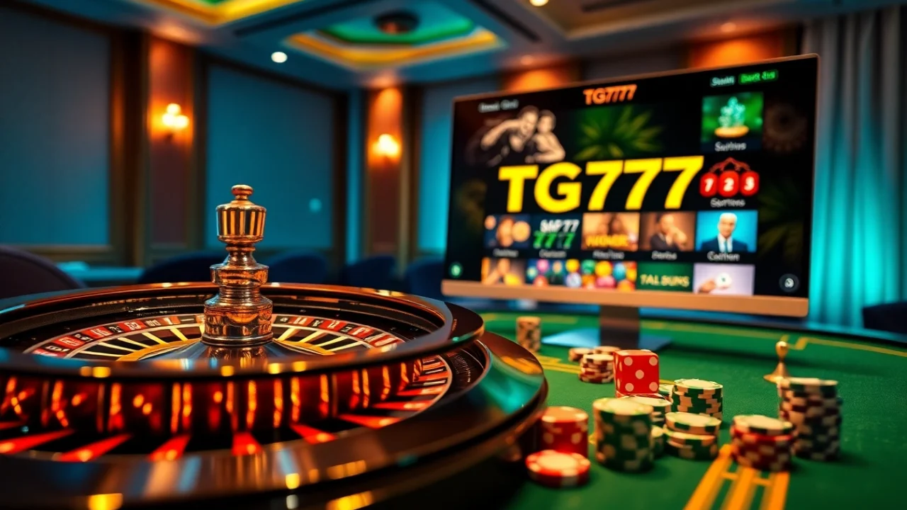 Players enjoying the exciting TG777 online casino experience with dynamic games and vibrant visuals.