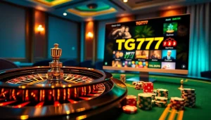 Players enjoying the exciting TG777 online casino experience with dynamic games and vibrant visuals.