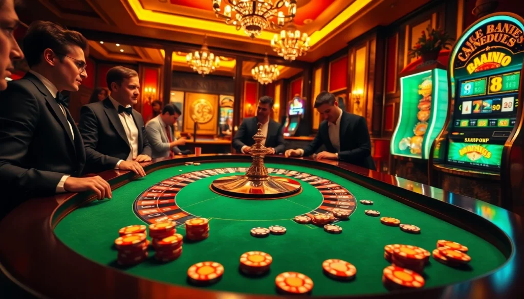 Experience thrilling gameplay at 8s casino with vibrant poker chips and elegant roulette tables.