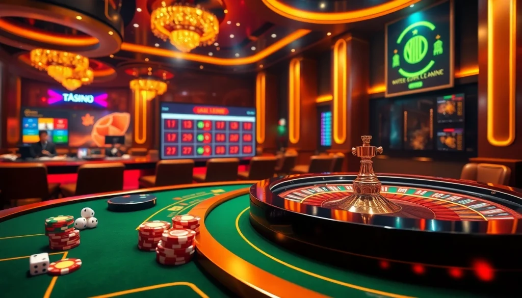 Experience the thrill of tài xỉu online with immersive gaming elements and luxurious casino visuals.