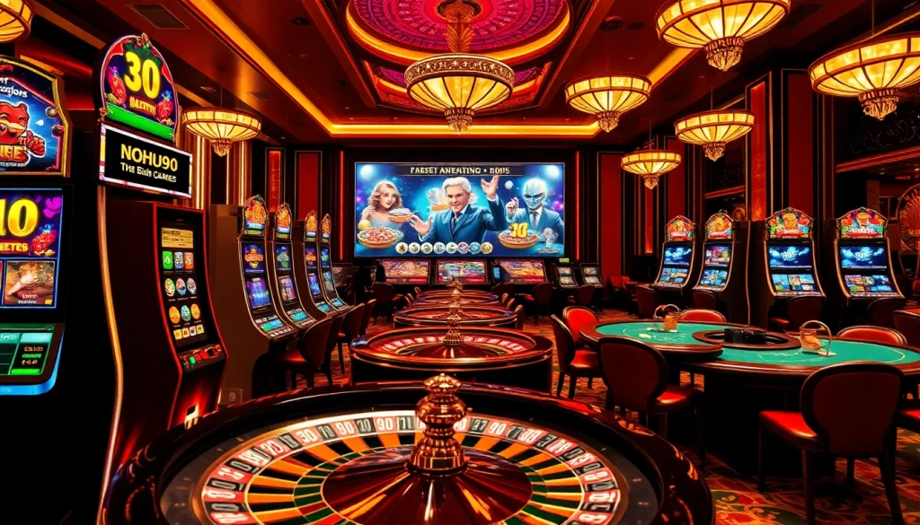 Experience the thrill of gambling at nohu90 with vibrant slot machines and roulette.