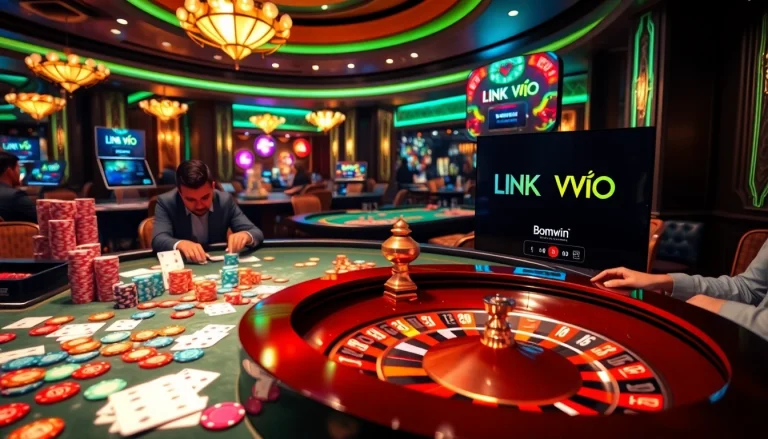 Experience thrilling gameplay with LINK VÀO Bomwin at an upscale casino table.