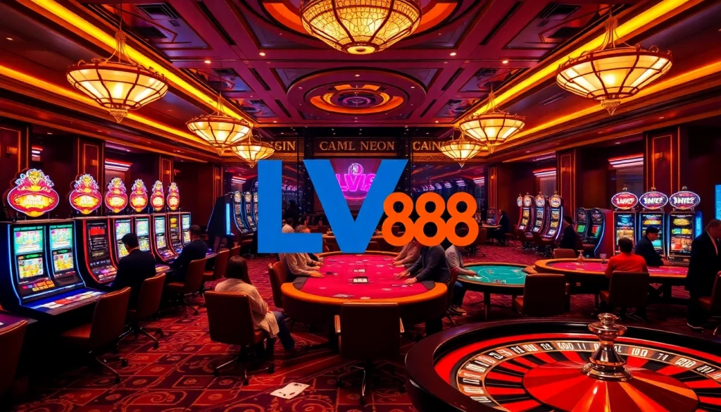 Experience the thrill of LV88 with vibrant casino tables and exciting gaming action.