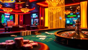 Engage with sv388 in a vibrant casino setting showcasing high-stakes gambling excitement.