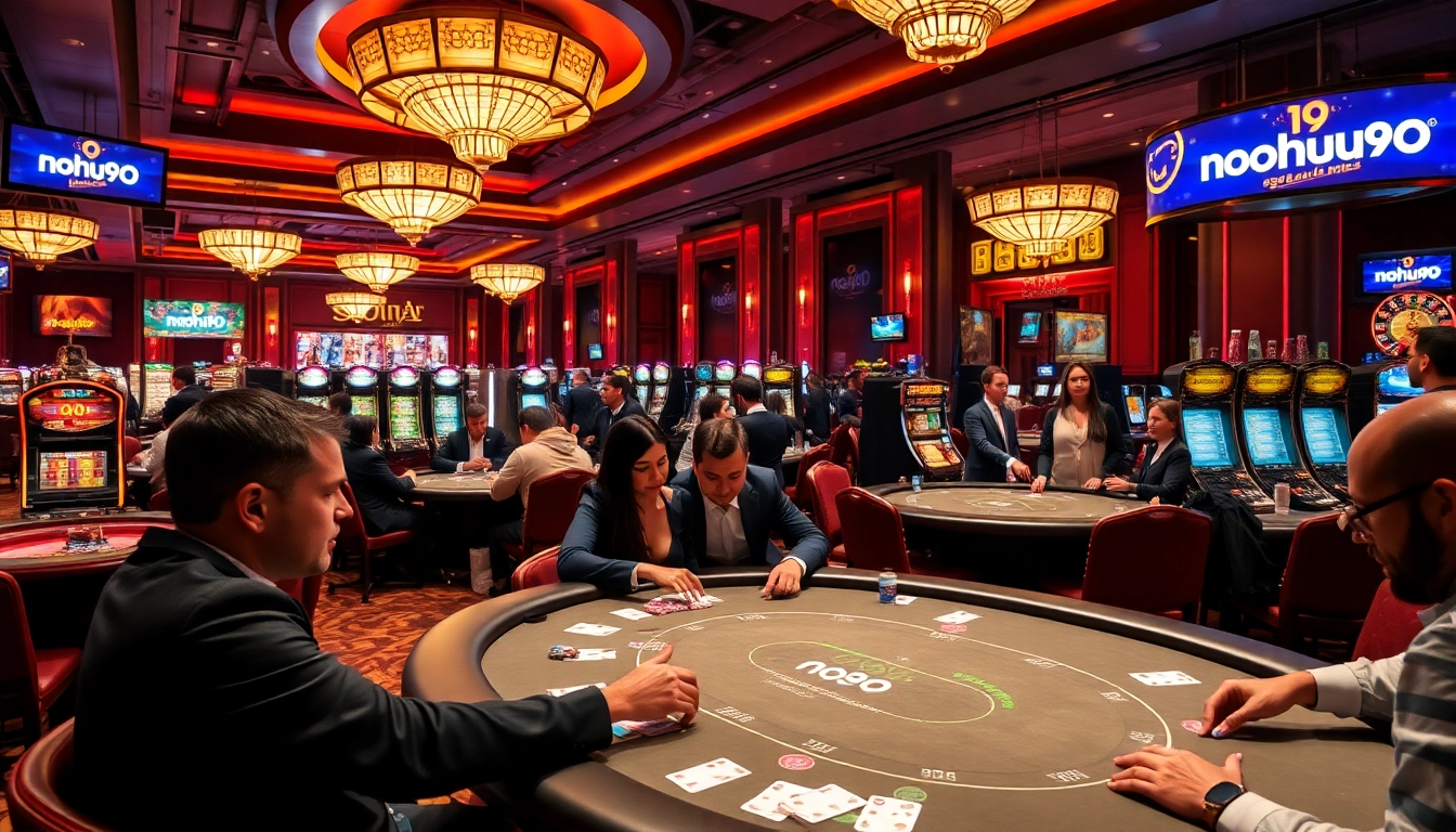 Experience thrilling gameplay at nohu90's elite casino, with poker tables and high-stakes action.