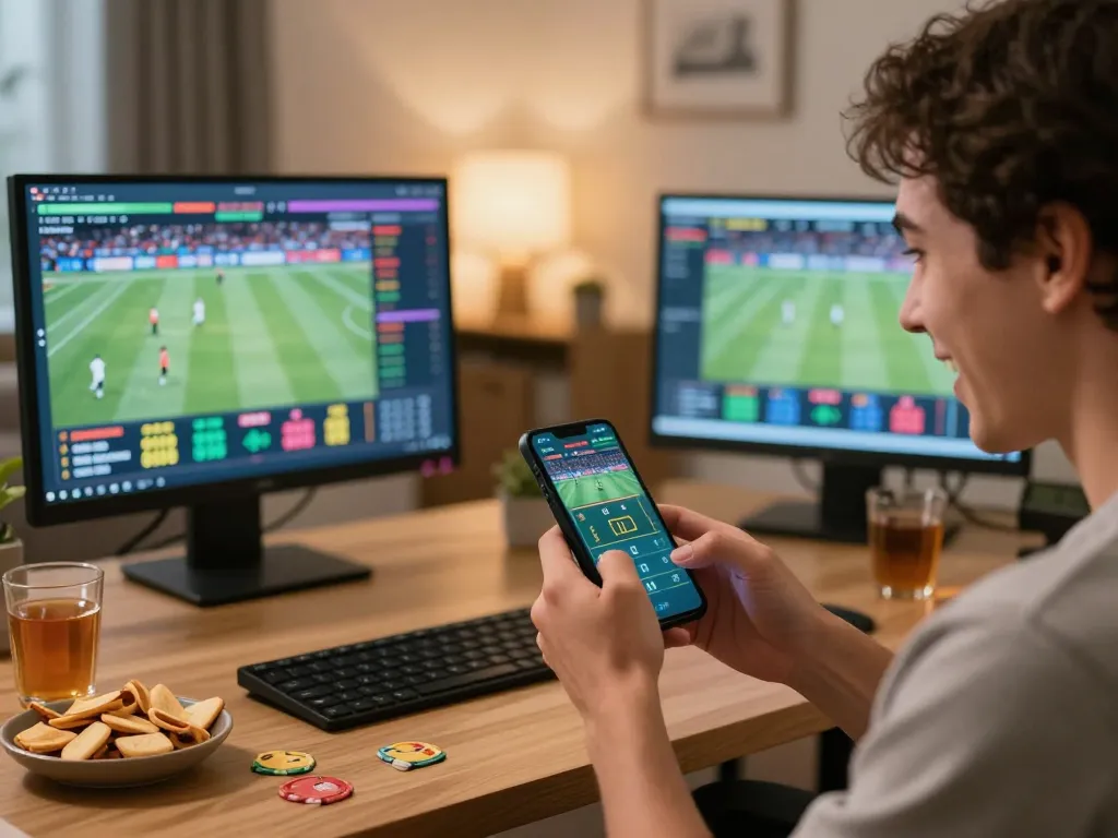 Player engaging with 777vip sports betting app on smartphone with live odds displayed