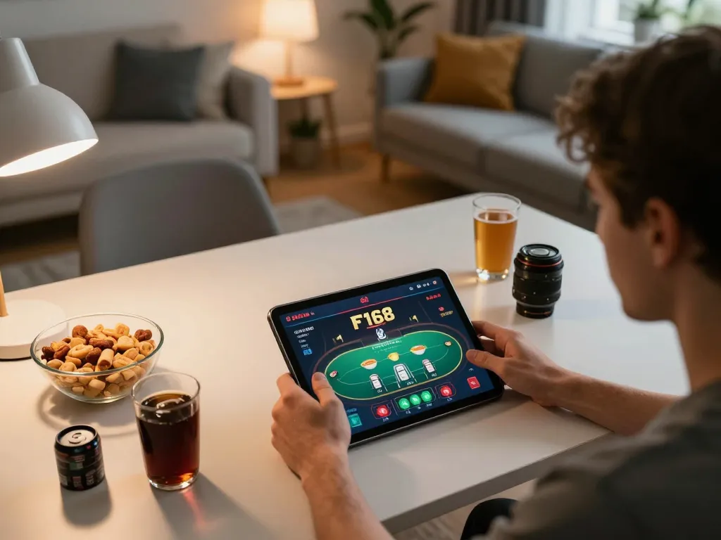 Engaging with the F168 casino app for an immersive online gaming experience at home