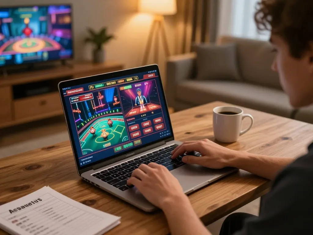 Experience the thrill of n188 online betting with engaging gameplay on a laptop in a cozy home setting.