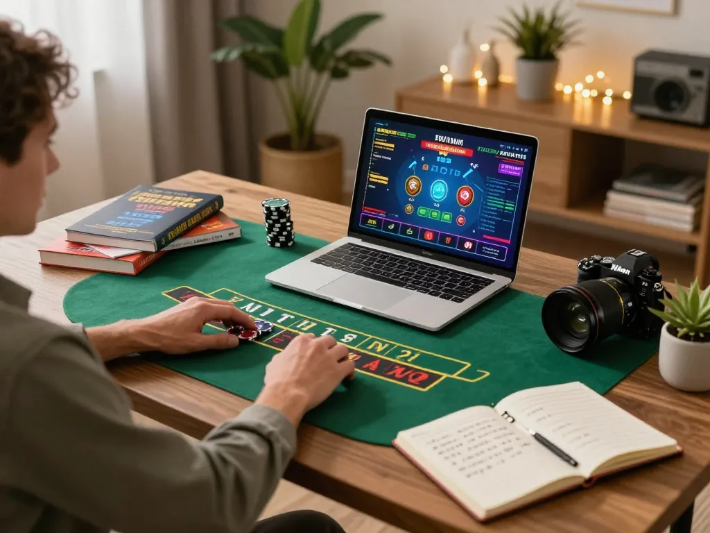 Player examining live dealer blackjack interface at king33 during at-home gaming session