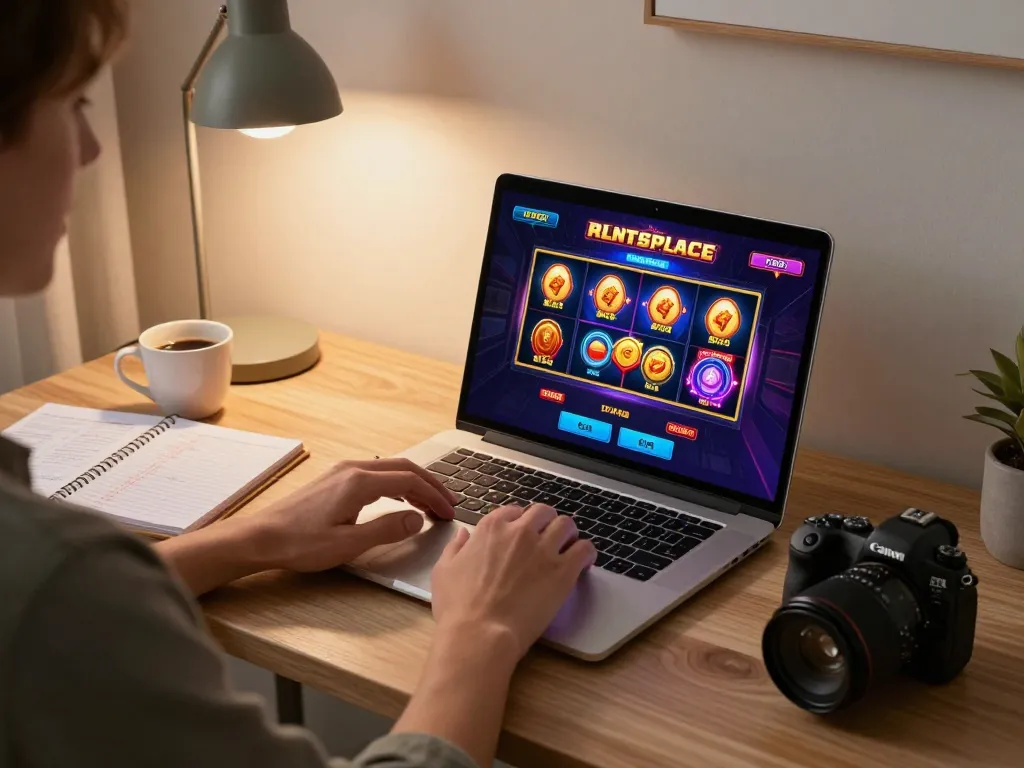 IDCASH88 player engaged in winning strategies while enjoying slot games at a modern home setup.
