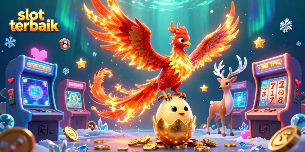 Experience the excitement of winning at slot terbaik with a vibrant 3D casino-themed scene featuring characters and gaming elements.