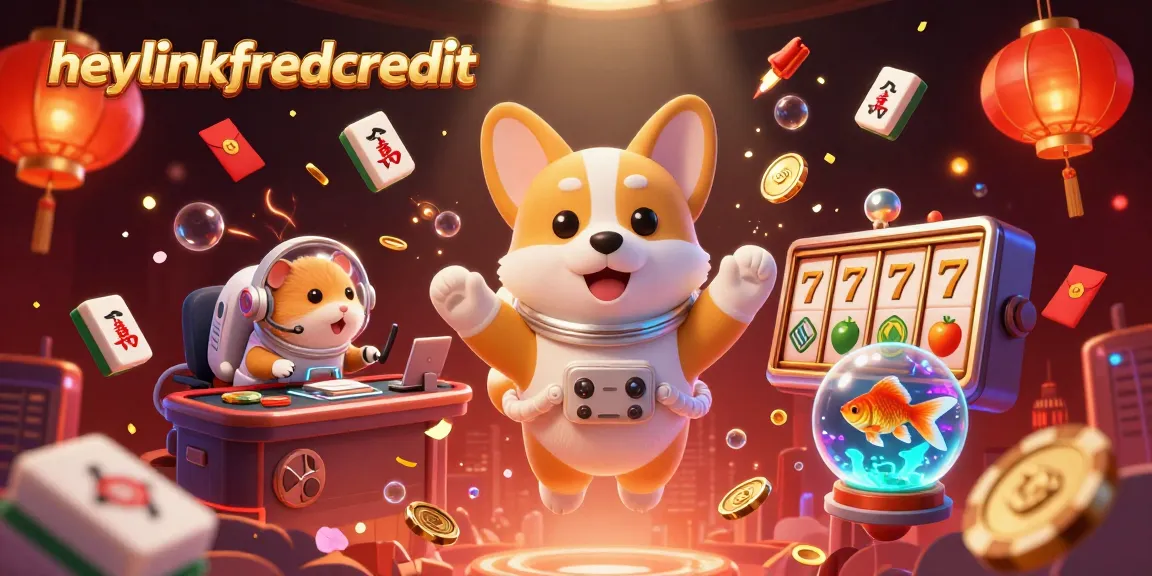 Experience heylinkfreecredit with a 3D cartoon astronaut corgi in a space casino.