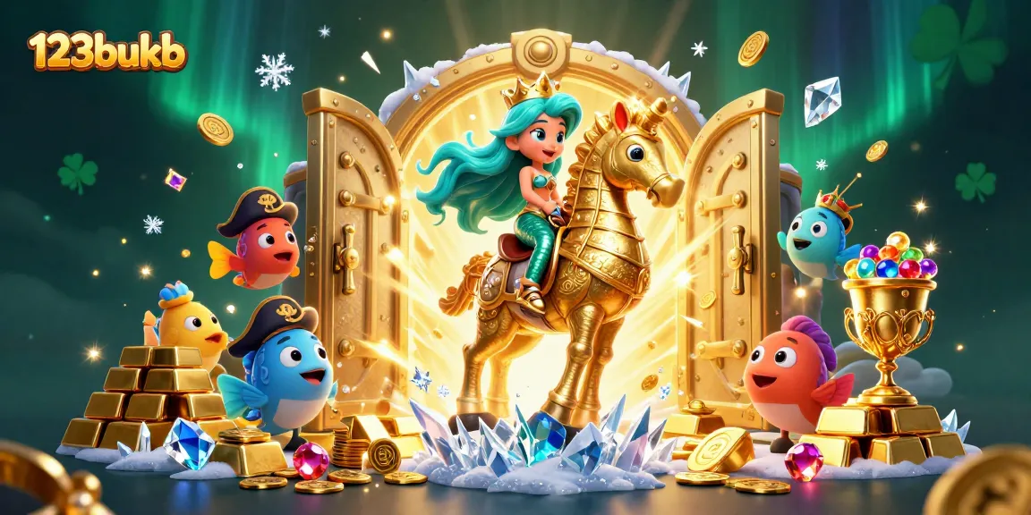 Experience thrilling action with 123bukb's captivating mermaid and seahorse treasure-hunting scene.