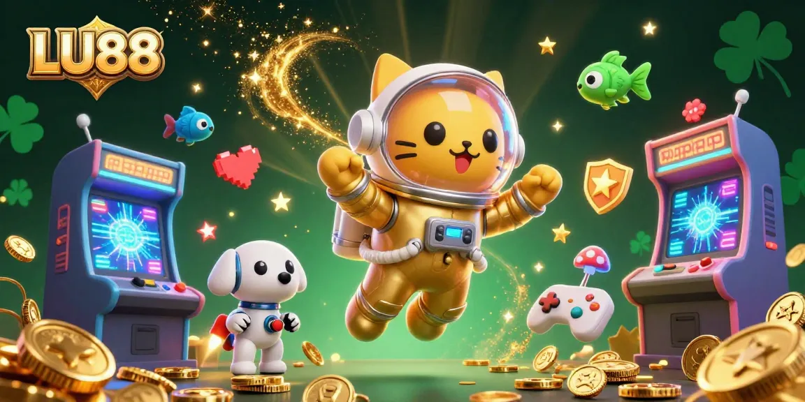 LU88 combines playfulness and strategy in this vibrant 3D casino scene with dazzling gaming elements.