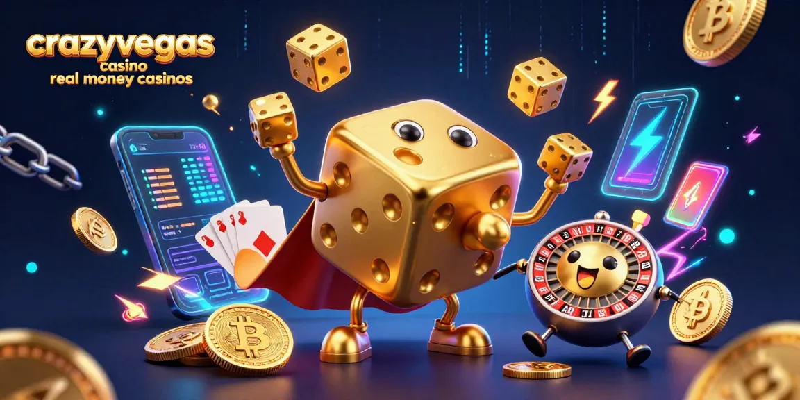 Experience thrilling action at crazyvegas casino real money casinos with dynamic golden dice juggling and crypto elements.