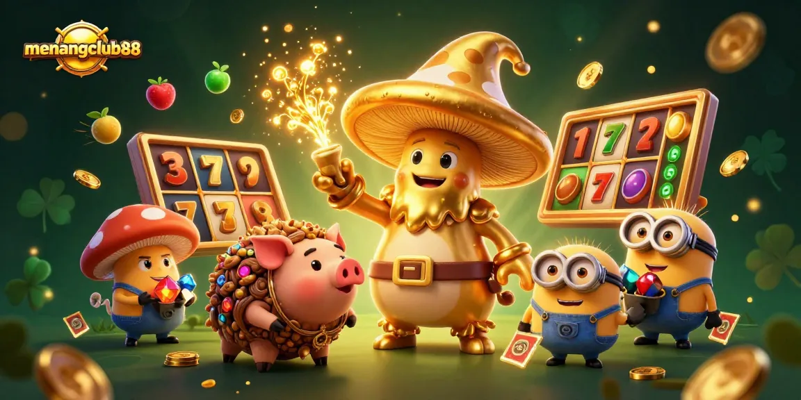 Experience the thrill at menangclub88 with glimmering gold elements and magical characters in action.
