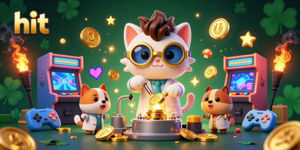 Hit players enjoy the thrilling atmosphere of a 3D casino-themed illustration featuring a mad scientist cat and dog.